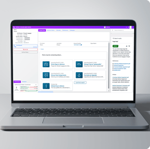 Realm contact suite agent dashboard mockup on laptop