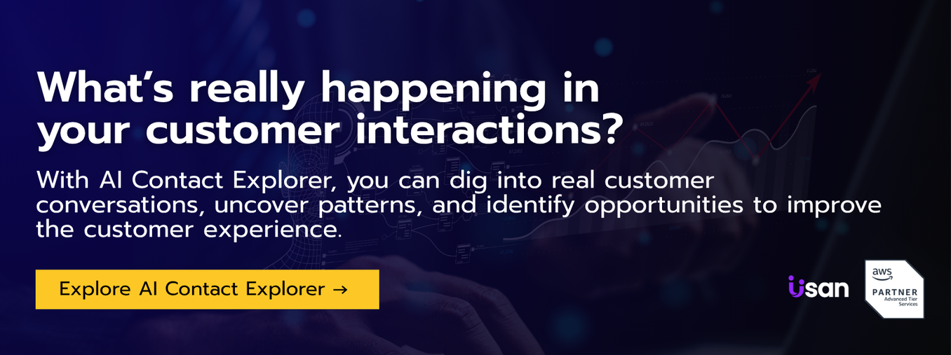 Banner promoting AI Contact Explorer, with text about analyzing customer conversations to uncover patterns and opportunities to improve the customer experience.