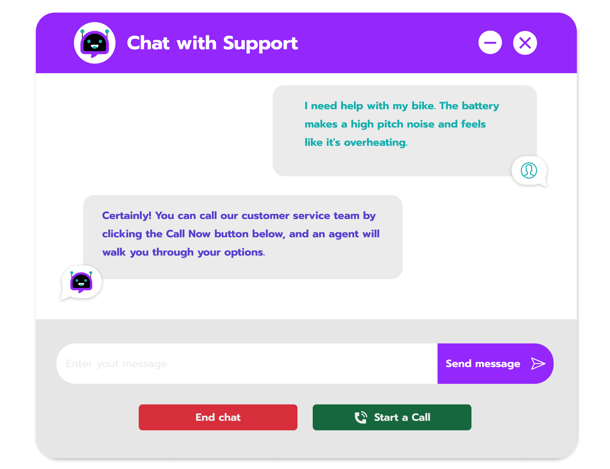 Customers can switch from chat to voice seamlessly